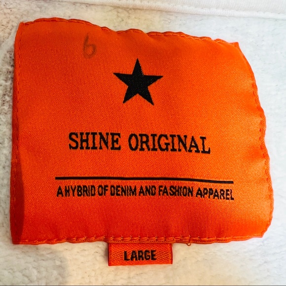 Shine Original Sweatshirt. Sz L cotton white with Multicolor graphics - Picture 10 of 10